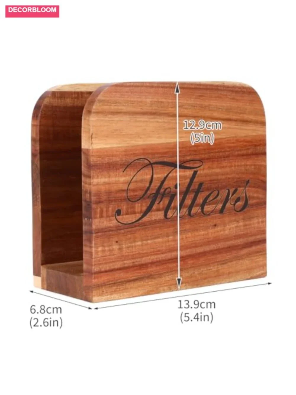 Wooden Coffee Filter Holder with Stand, Farmhouse Kitchen Counter Organizer,